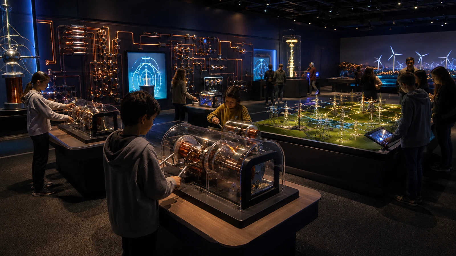 Electricity, Magnetism & Energy in a modern children's museum or science center Electricity, Magnetism & Energy in a modern children's museum or science center